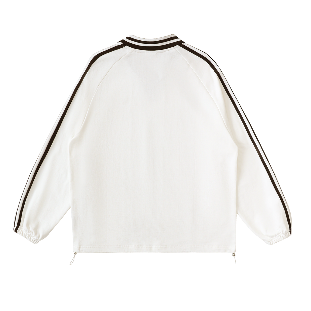 VAGORA Contrast Striped Lapel Collar Sweatshirt (380 GSM)