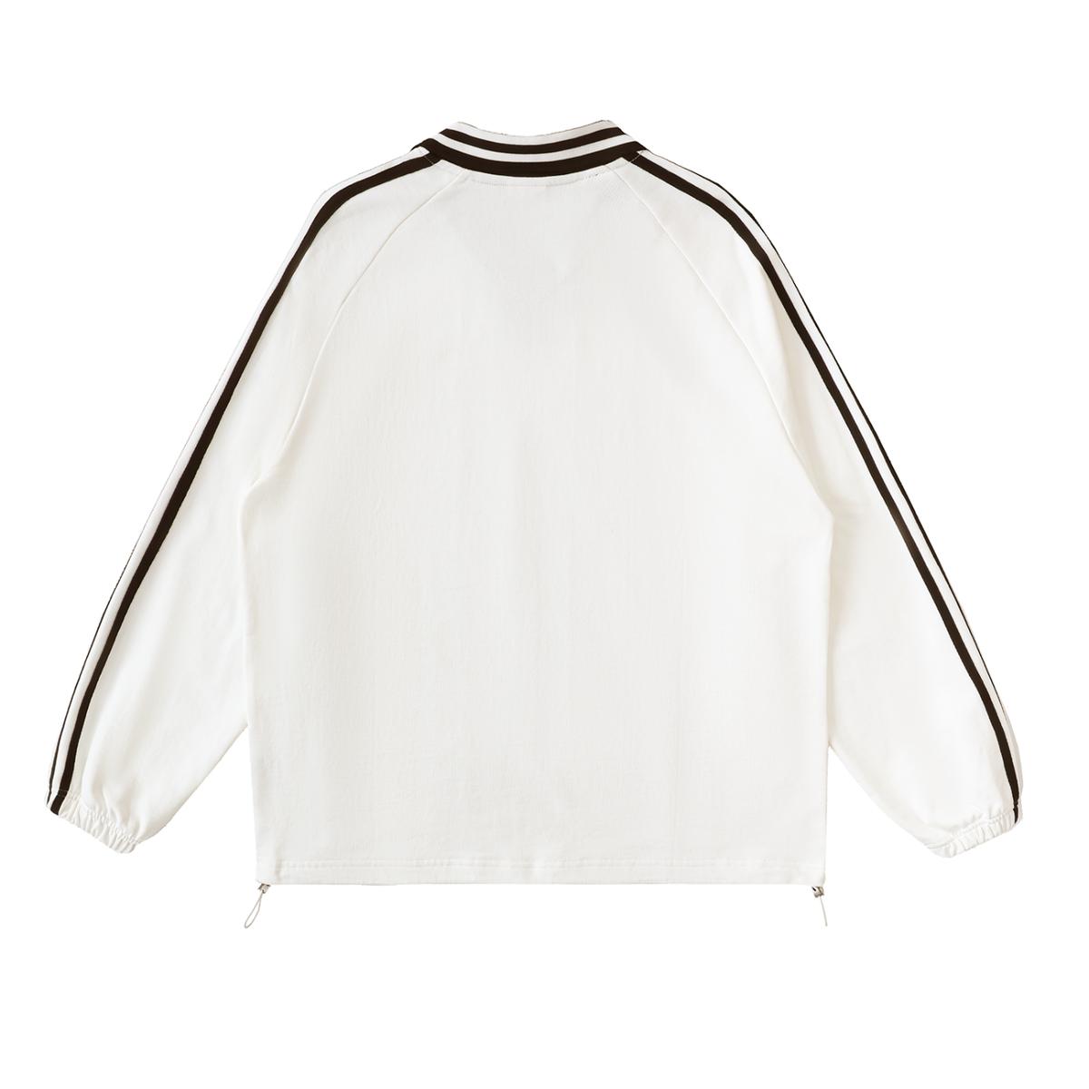 VAGORA Contrast Striped Lapel Collar Sweatshirt (380 GSM)