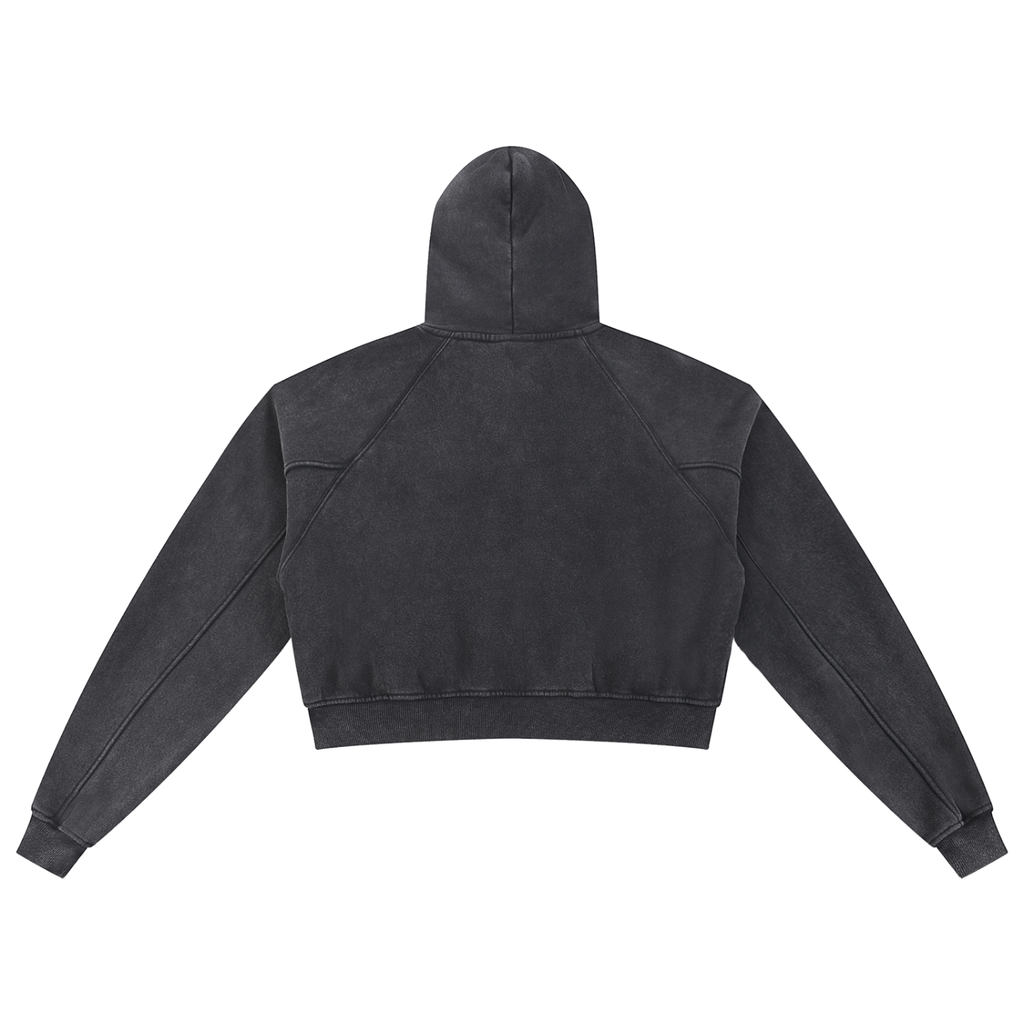 VAGORA Snow Washed Cropped Hoodie (355 GSM)