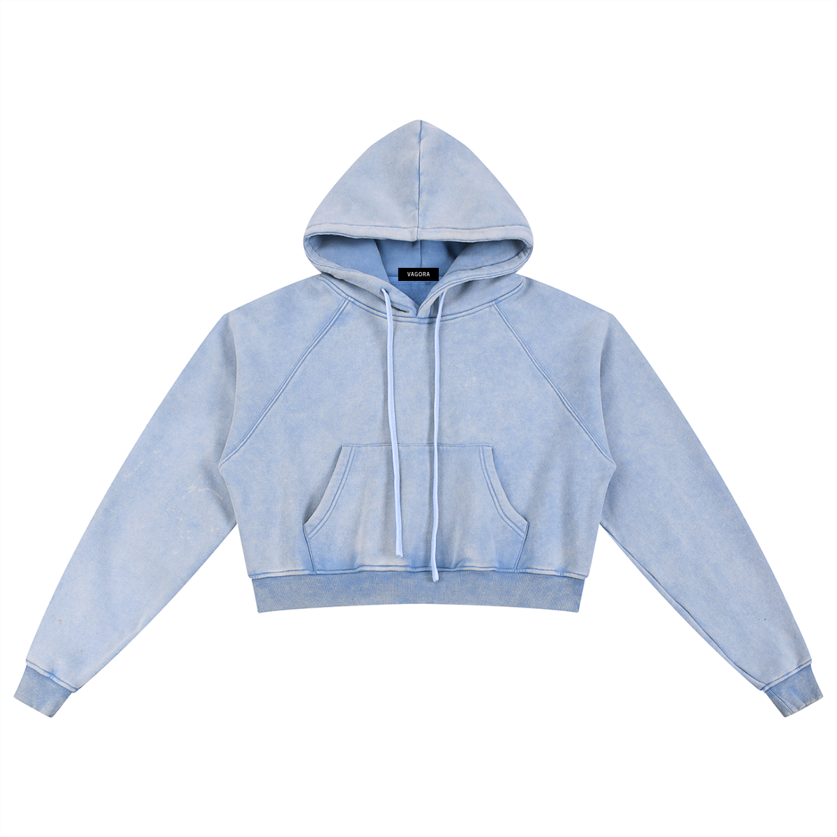VAGORA Snow Washed Cropped Hoodie (355 GSM)