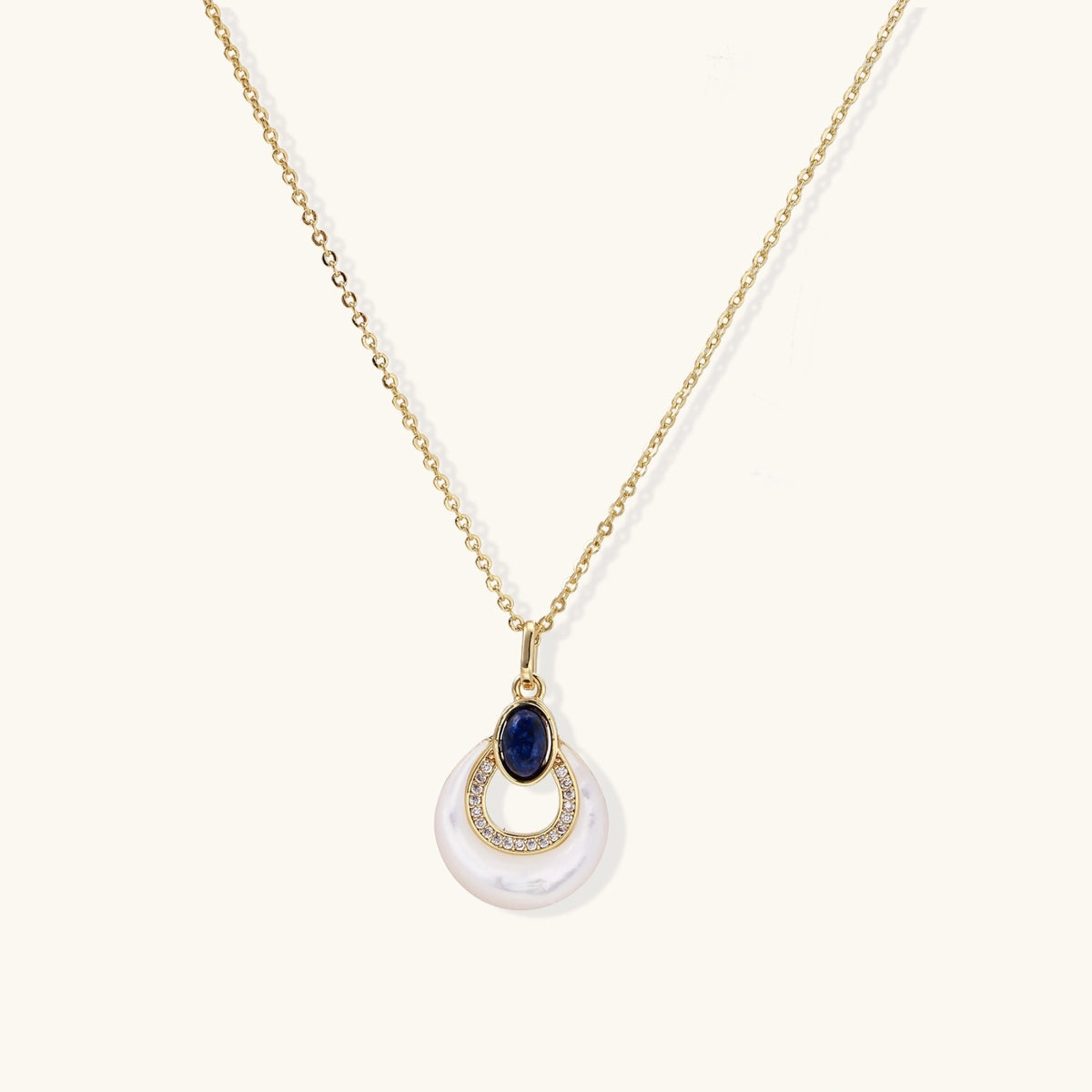 Collar Mystic Celestial - Lapislázuli y Madreperla en Oro 18K