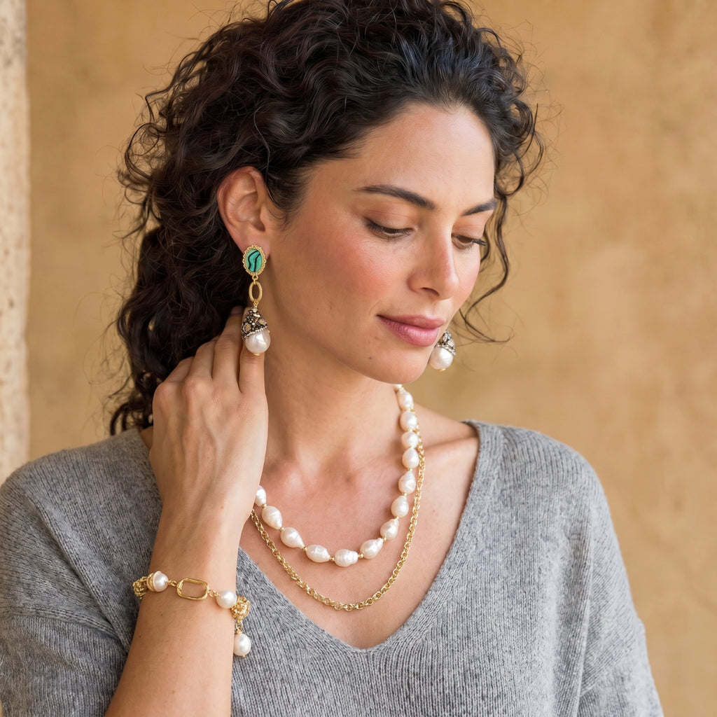 PULSERA GOLDEN PEARL CHAIN - BAÑO EN ORO 14K Y PERLAS CULTIVADAS