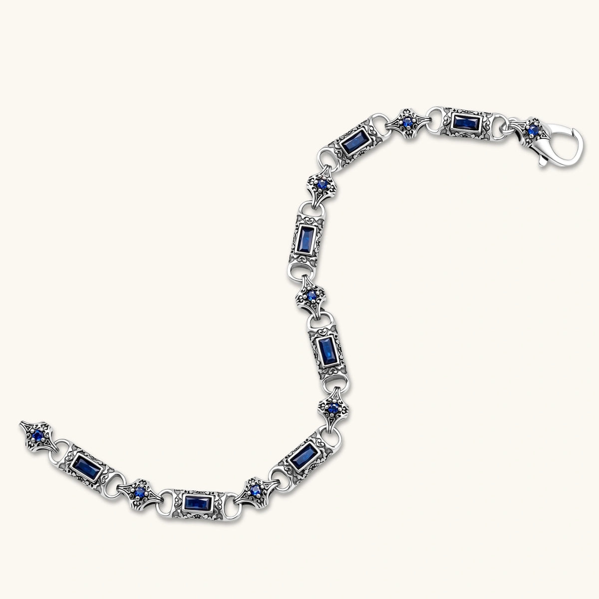 PULSERA GOTICA DARK REIGN - CIRCONIA AZUL ZAFIRO