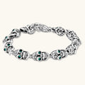 PULSERA CALAVERAS GRIN REAPER - PLATA ANTIGUA