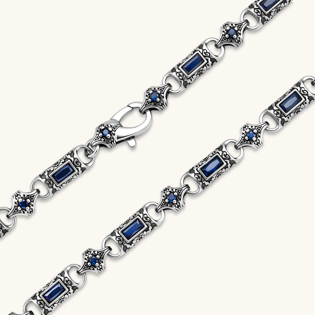Collar Gotico Dark Reign - Circonia Azul Zafiro