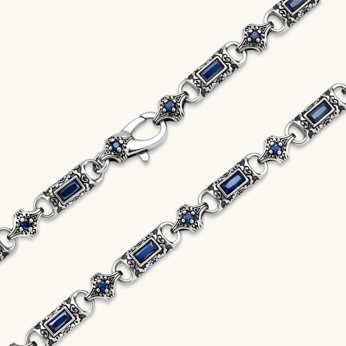 Collar Gotico Dark Reign - Circonia Azul Zafiro