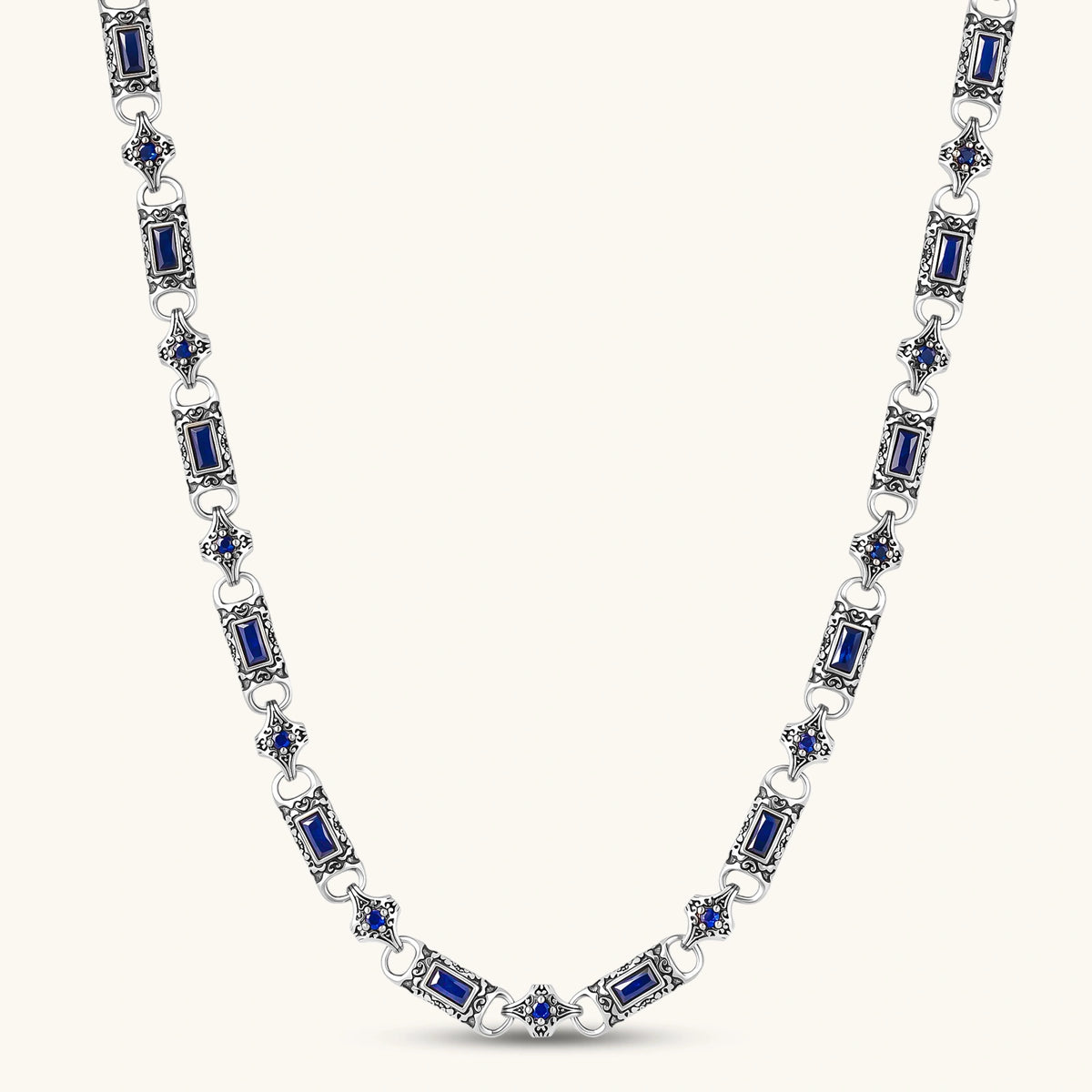 Collar Gotico Dark Reign - Circonia Azul Zafiro