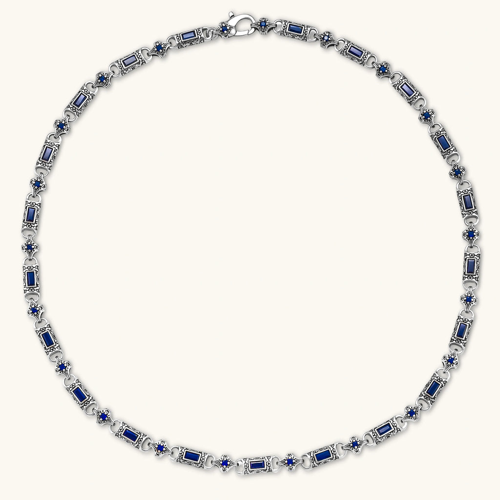 Collar Gotico Dark Reign - Circonia Azul Zafiro