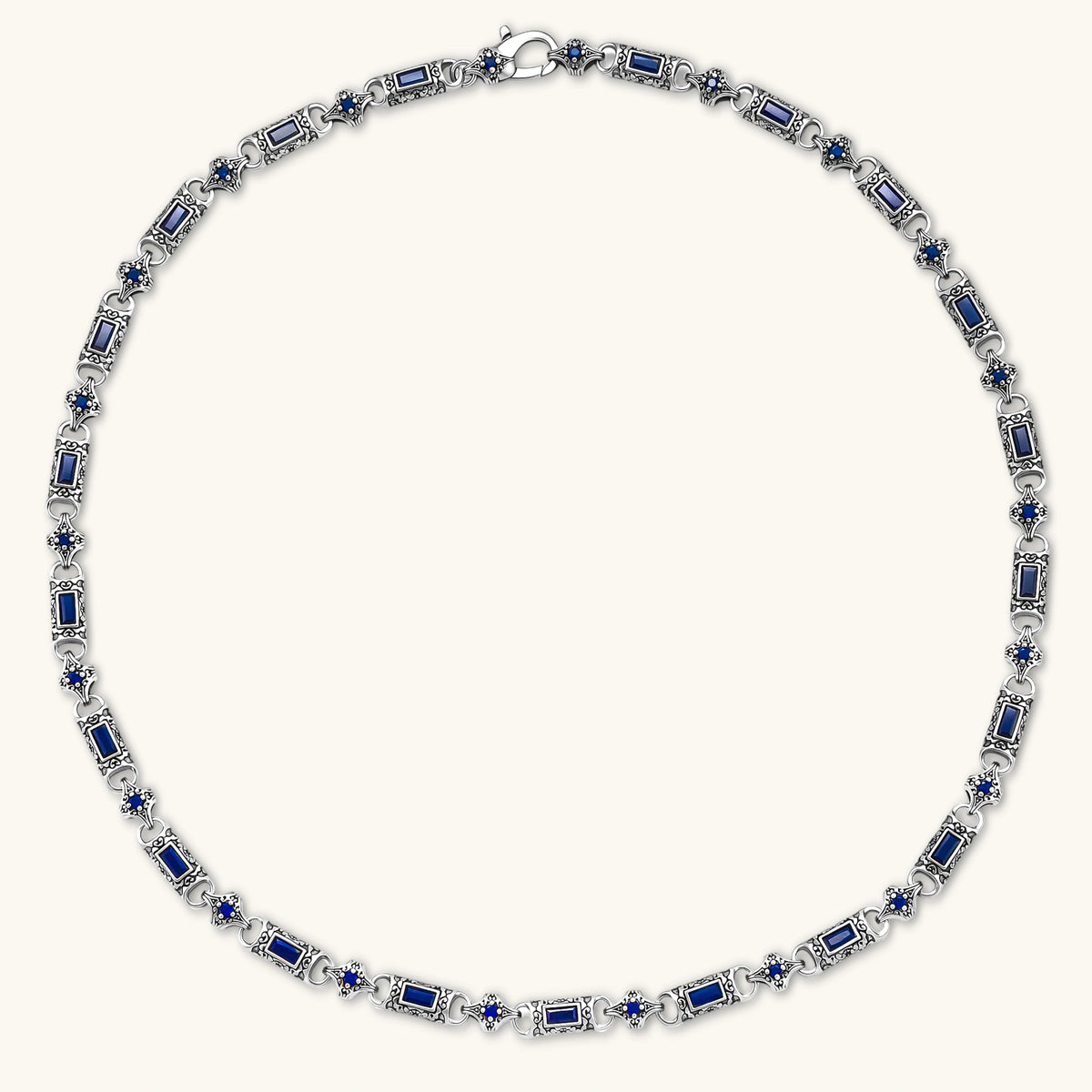 Collar Gotico Dark Reign - Circonia Azul Zafiro