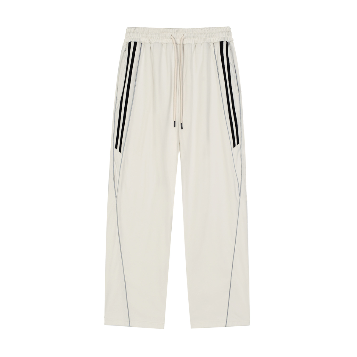 VAGORA Reflection Striped Straight-Leg Sweatpants (365 GSM)