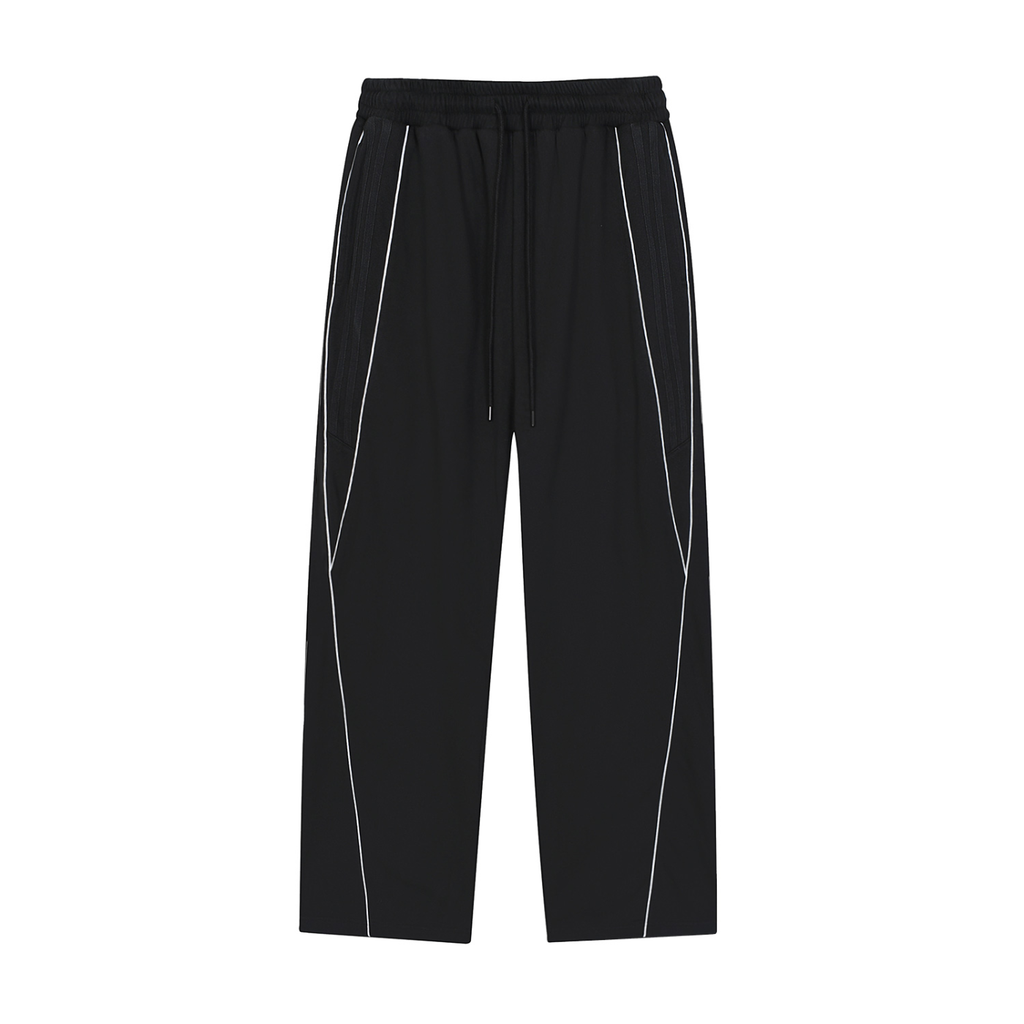 VAGORA Reflection Striped Straight-Leg Sweatpants (365 GSM)