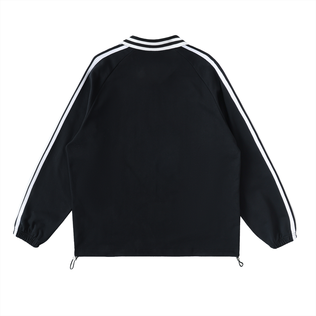 VAGORA Contrast Striped Lapel Collar Sweatshirt (380 GSM)