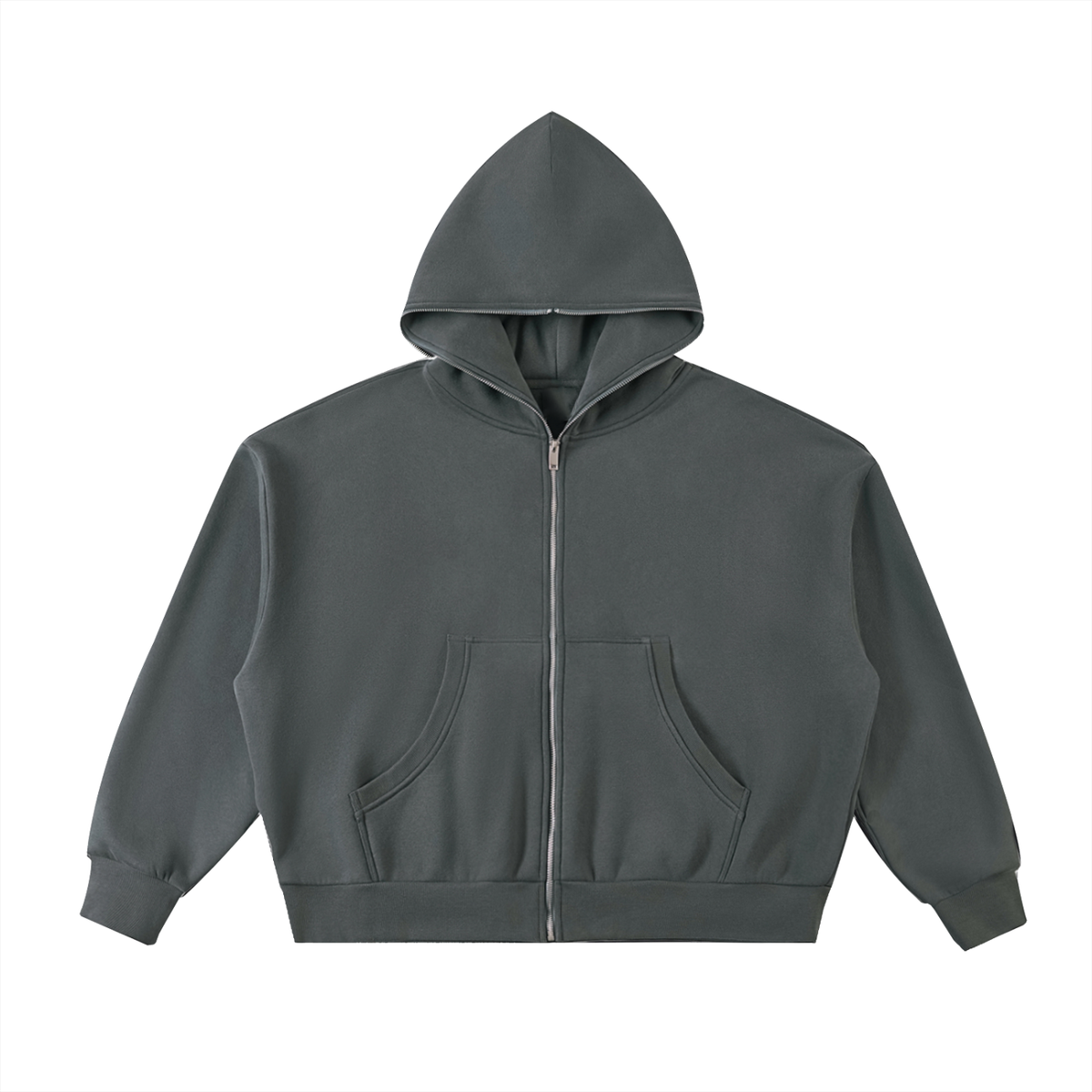 VAGORA Fleeced Full-Zip Boxy Hoodie (350 GSM)