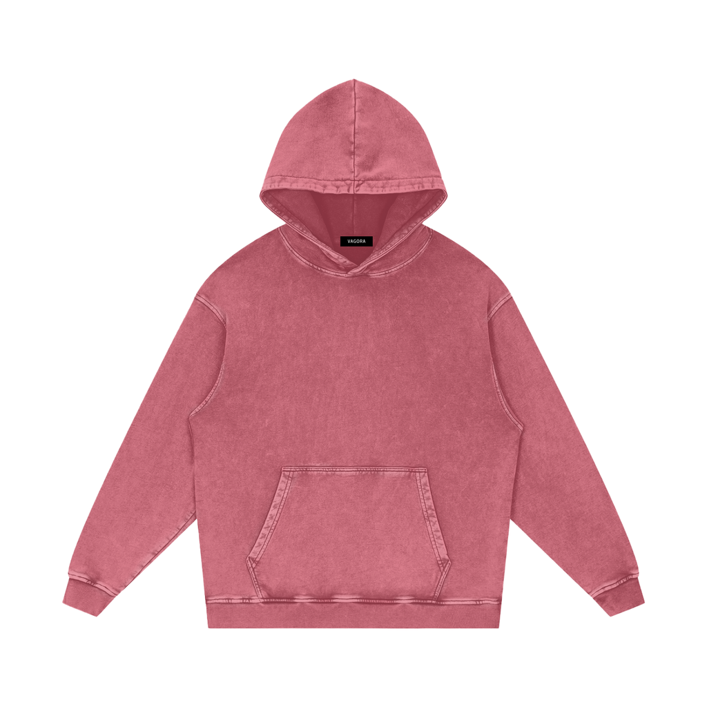 VAGORA Snow Washed Loose Cotton Hoodie (420 GSM)
