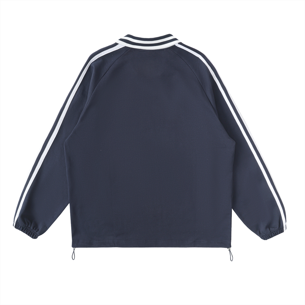 VAGORA Contrast Striped Lapel Collar Sweatshirt (380 GSM)