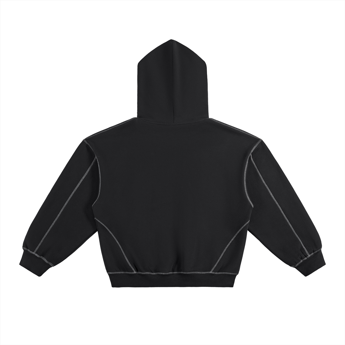 VAGORA Contrast-Stitched Boxy Fleece Hoodie (350 GSM)