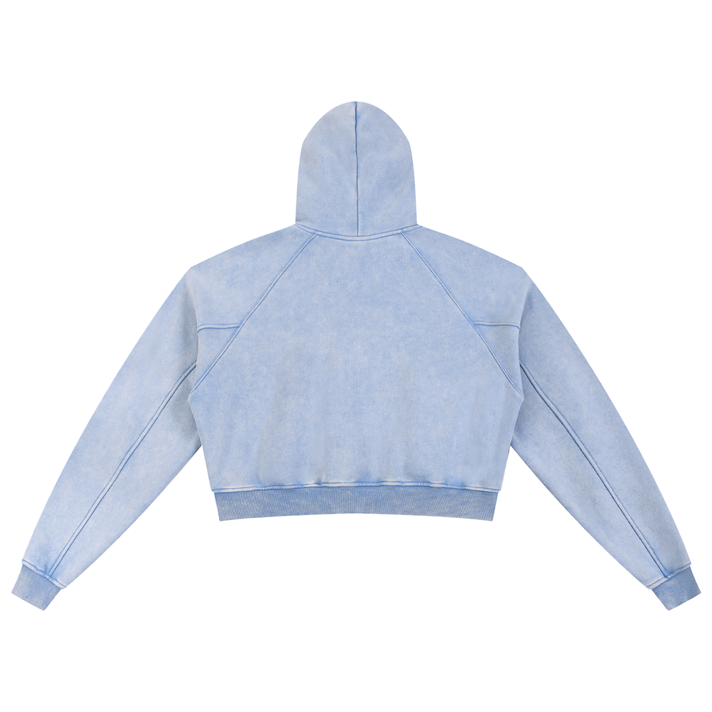 VAGORA Snow Washed Cropped Hoodie (355 GSM)