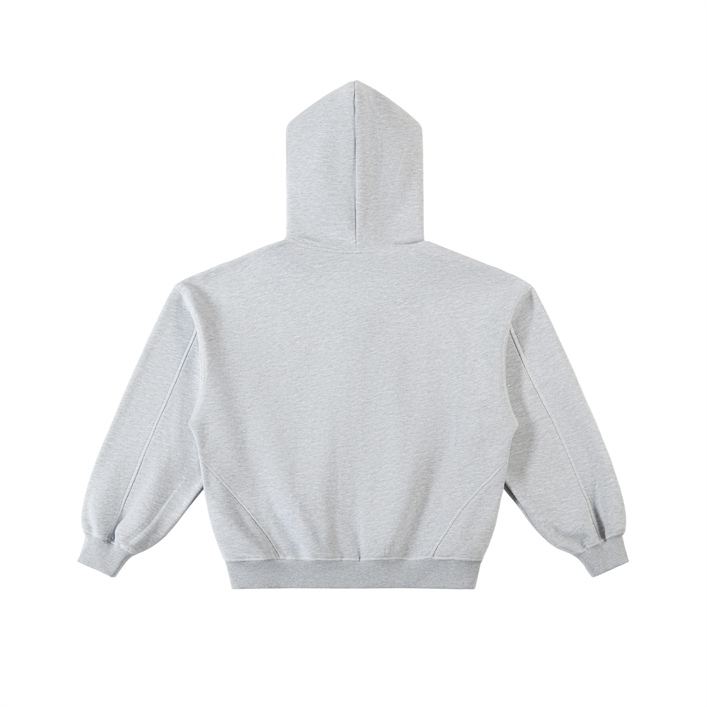 VAGORA Contrast-Stitched Boxy Zip Hoodie (350 GSM)
