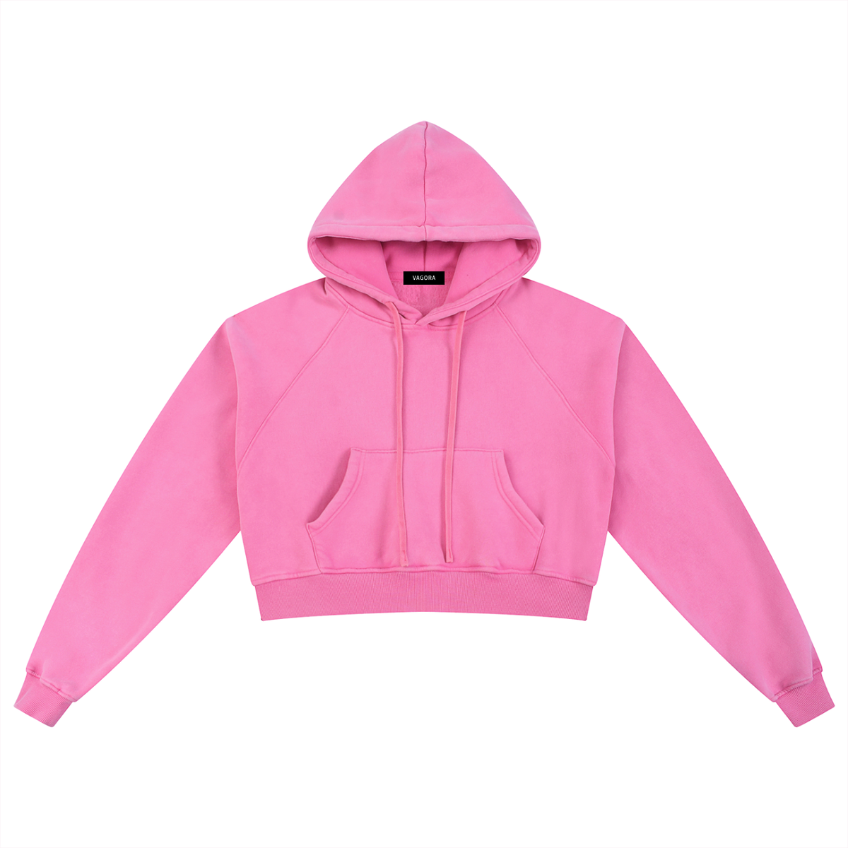 VAGORA Snow Washed Cropped Hoodie (355 GSM)
