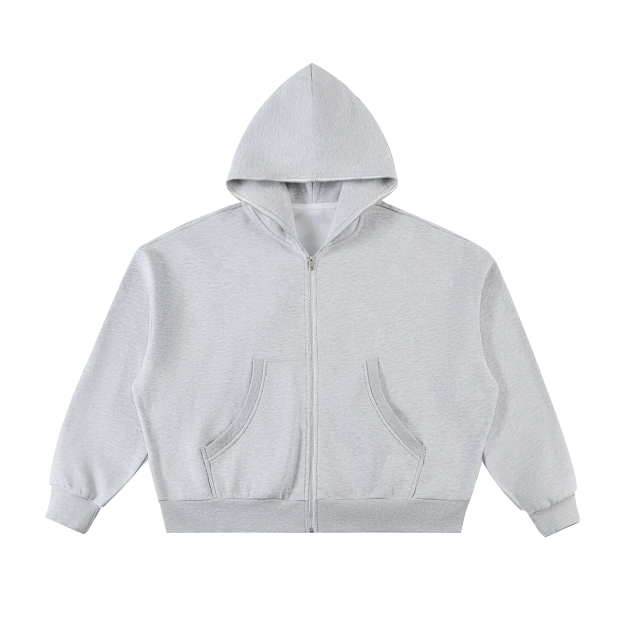 VAGORA Fleeced Full-Zip Boxy Hoodie (350 GSM)