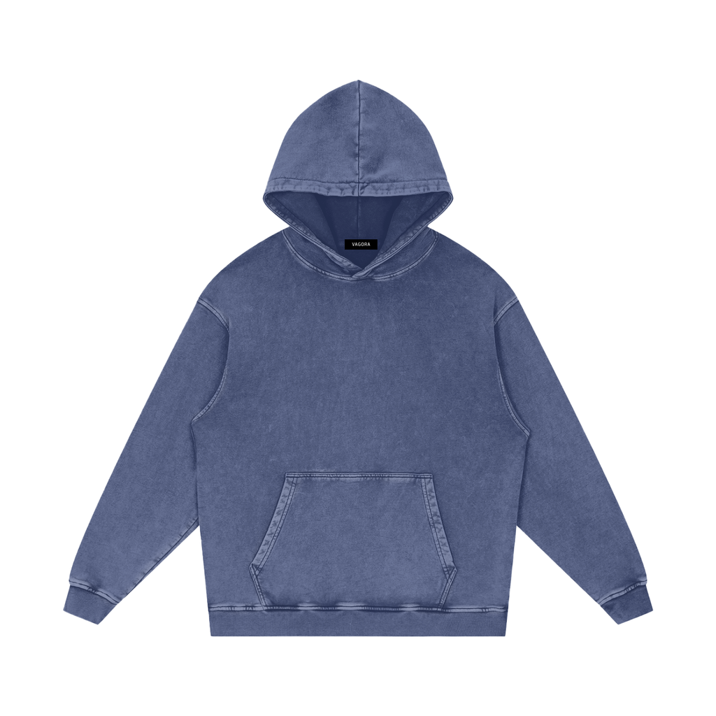 VAGORA Snow Washed Loose Cotton Hoodie (420 GSM)