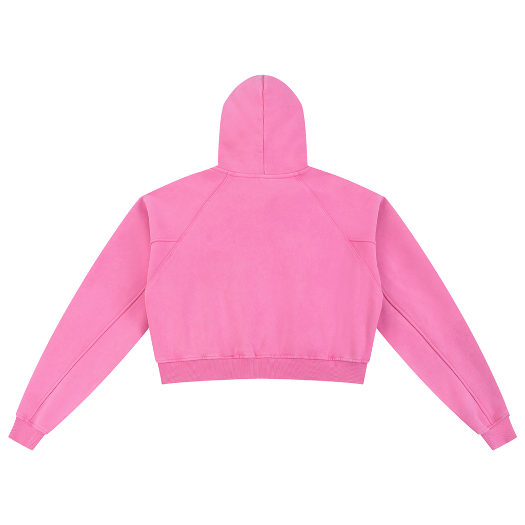 VAGORA Snow Washed Cropped Hoodie (355 GSM)