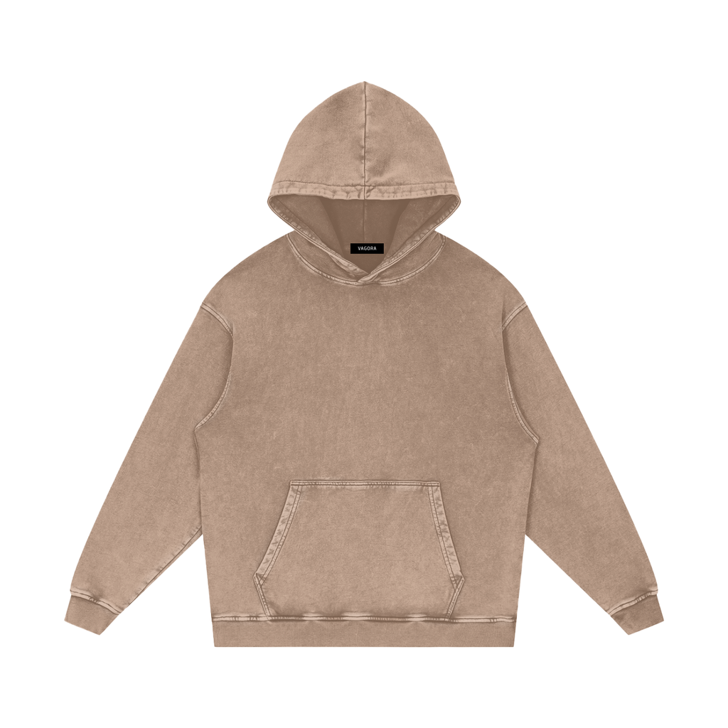 VAGORA Snow Washed Loose Cotton Hoodie (420 GSM)
