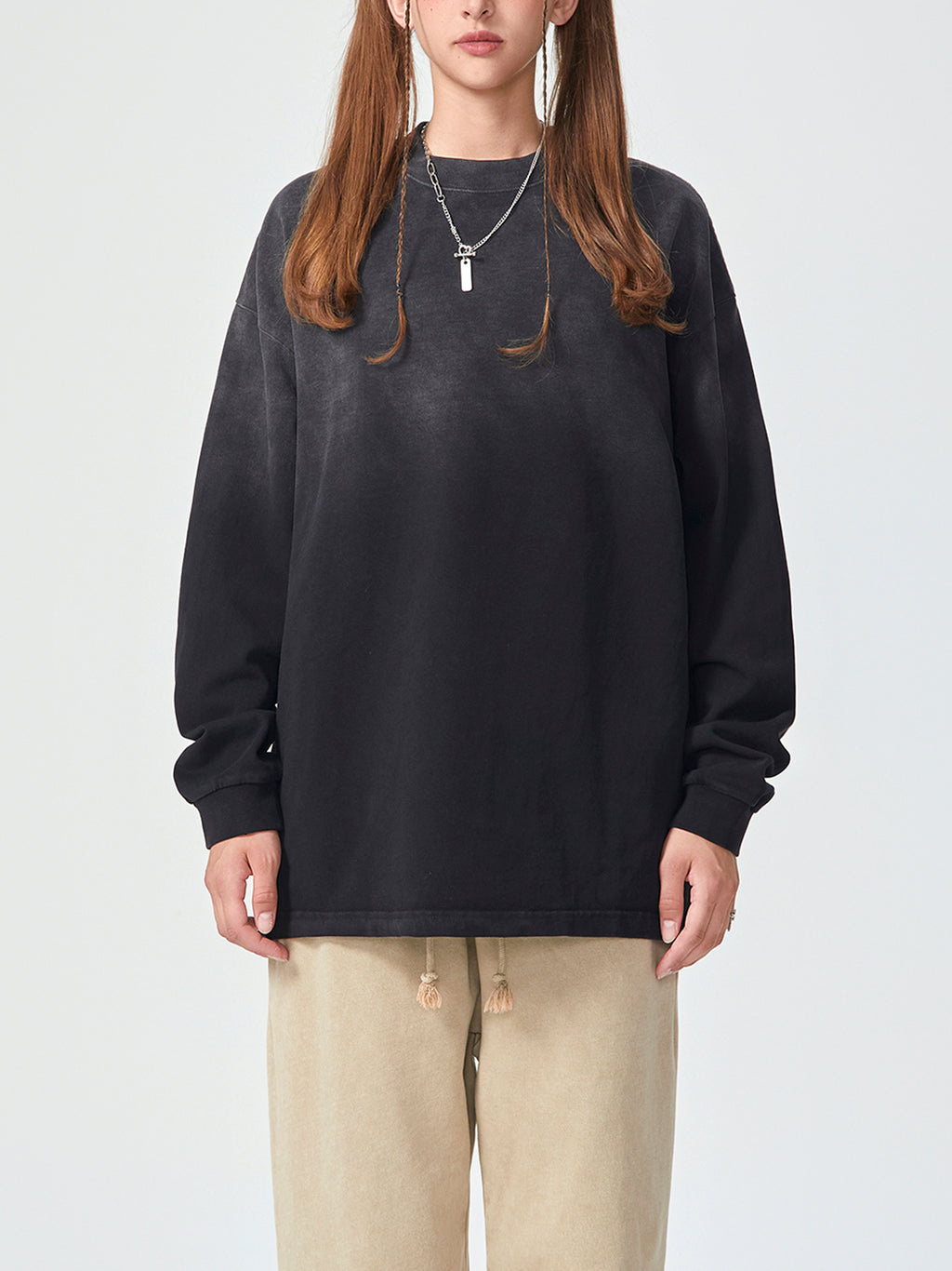 VAGORA Gradient Washed Long Sleeve T-Shirt (270 GSM)