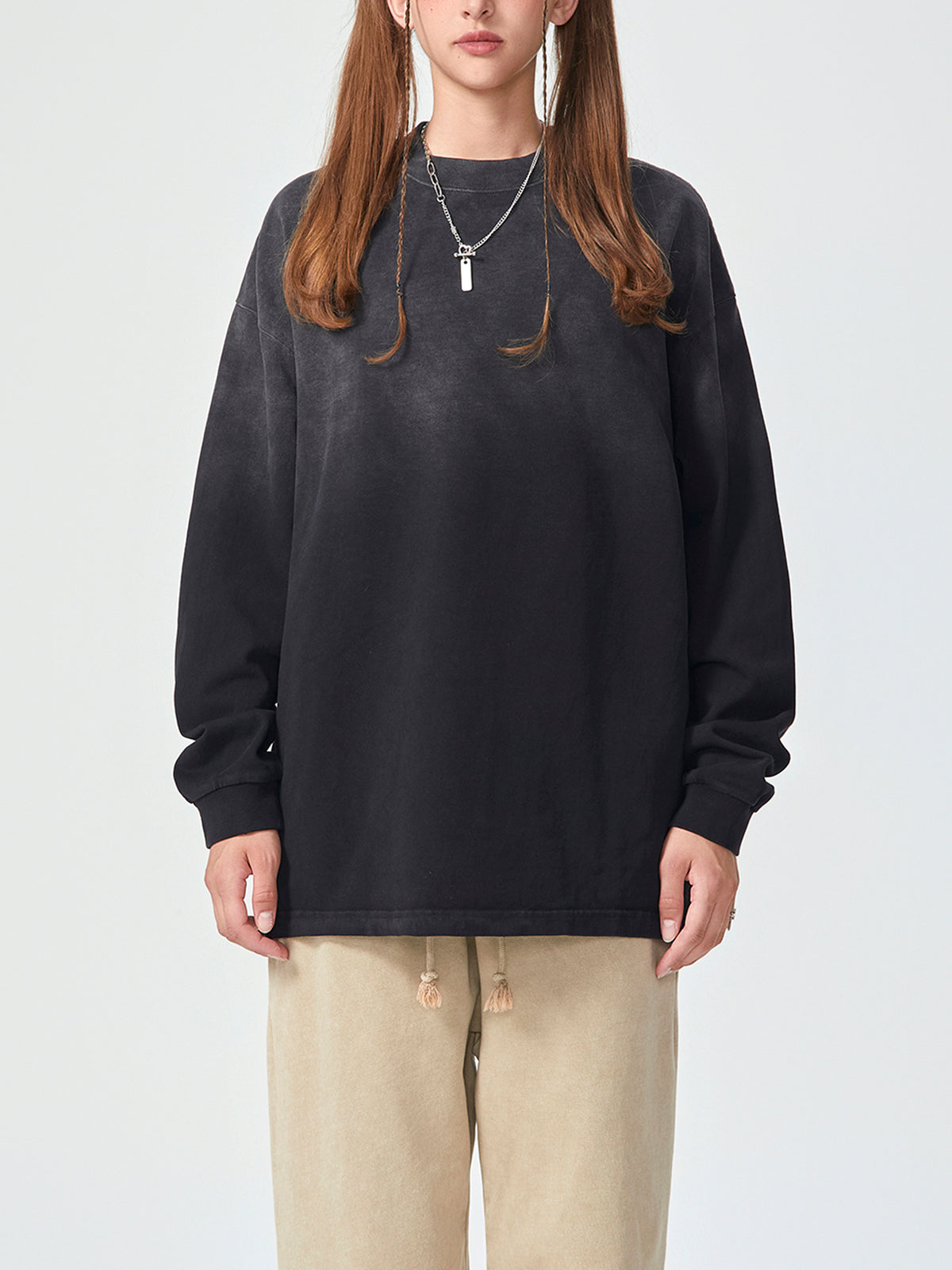 VAGORA Gradient Washed Long Sleeve T-Shirt (270 GSM)