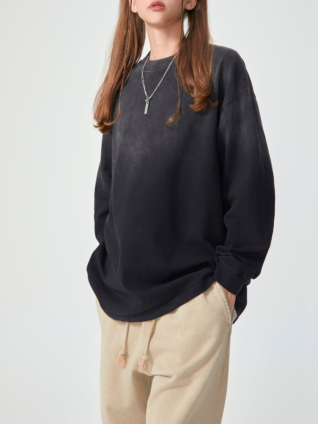 VAGORA Gradient Washed Long Sleeve T-Shirt (270 GSM)