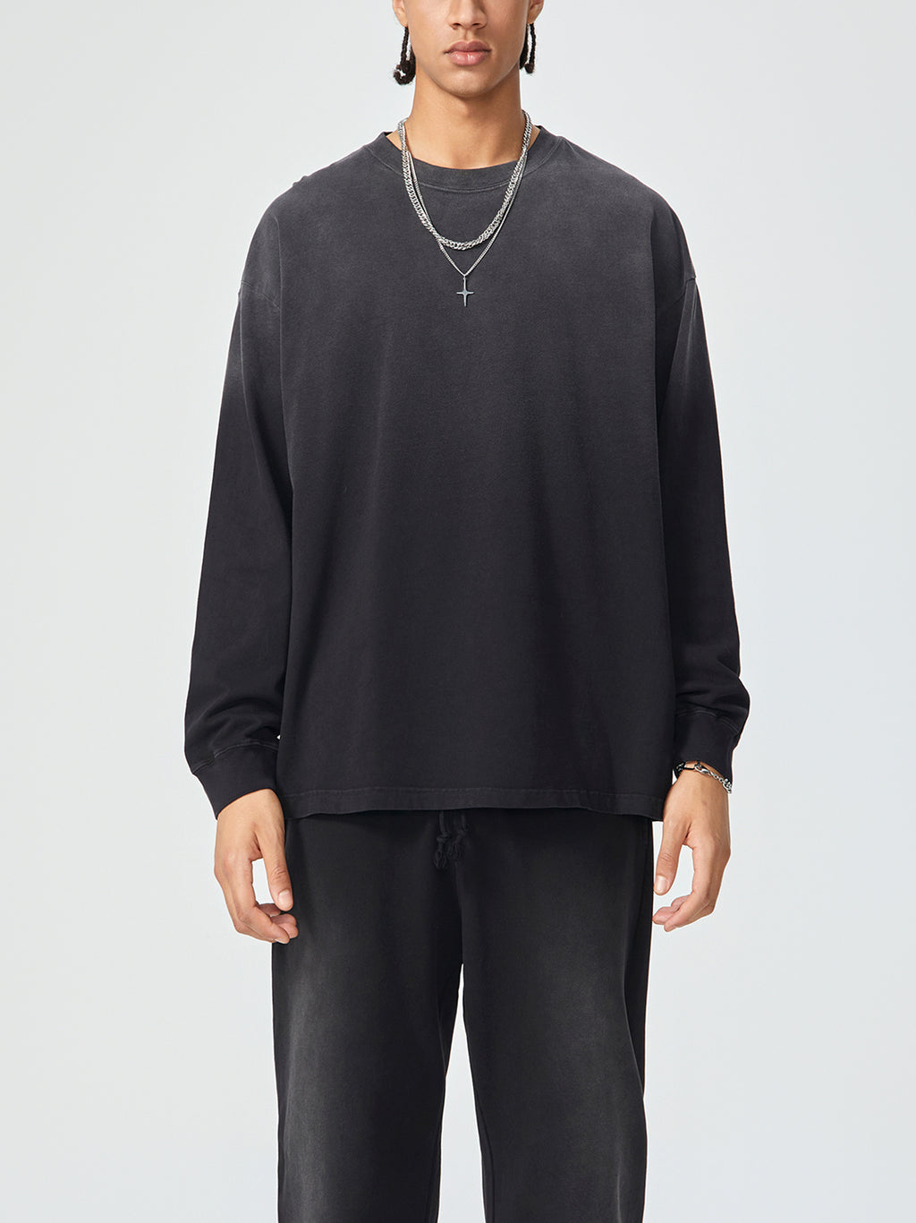 VAGORA Gradient Washed Long Sleeve T-Shirt (270 GSM)