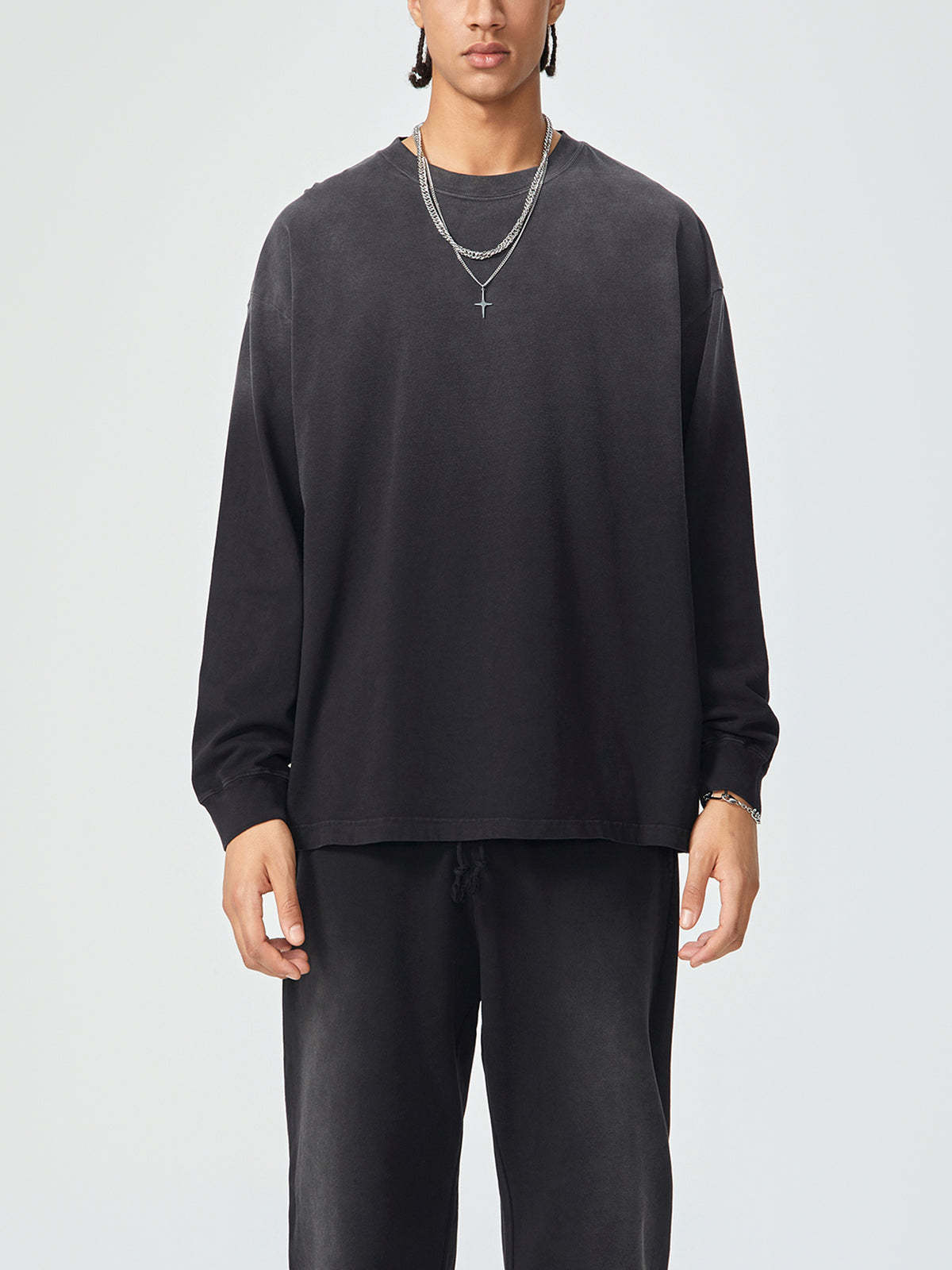VAGORA Gradient Washed Long Sleeve T-Shirt (270 GSM)