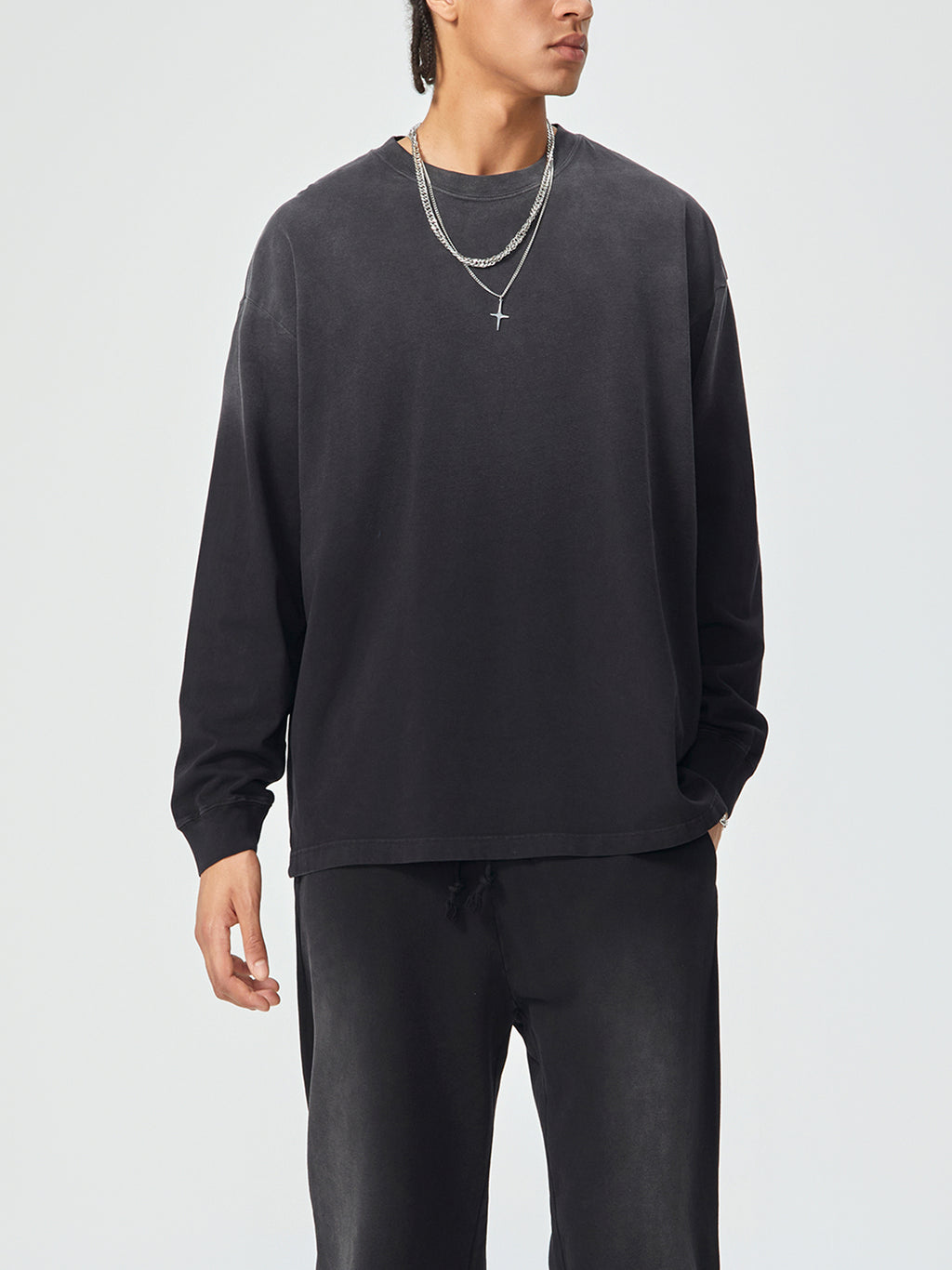 VAGORA Gradient Washed Long Sleeve T-Shirt (270 GSM)