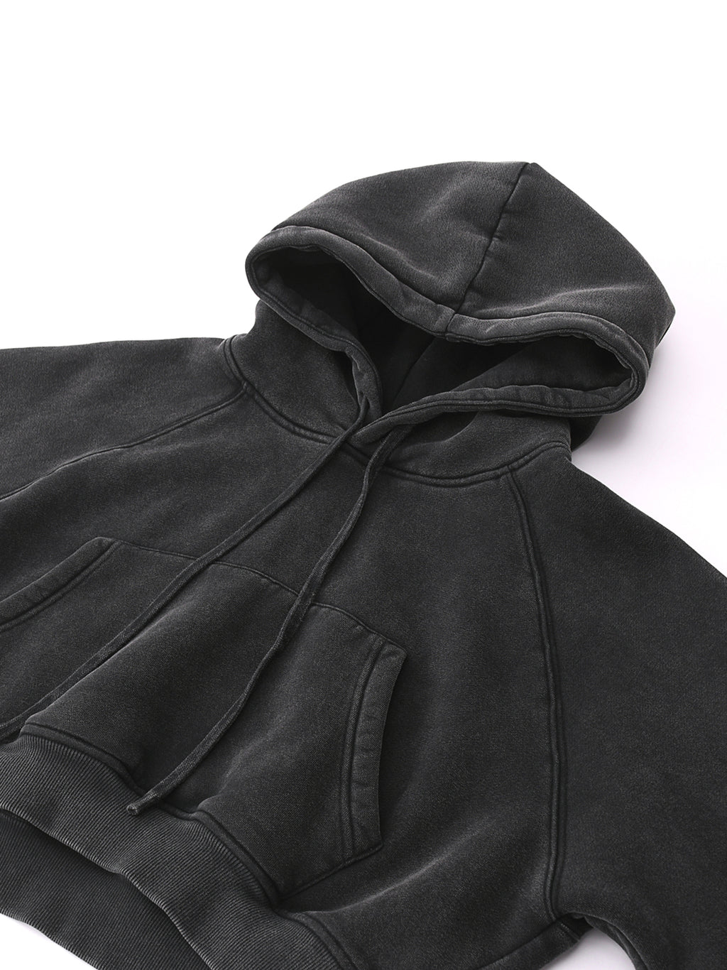 VAGORA Snow Washed Cropped Hoodie (355 GSM)