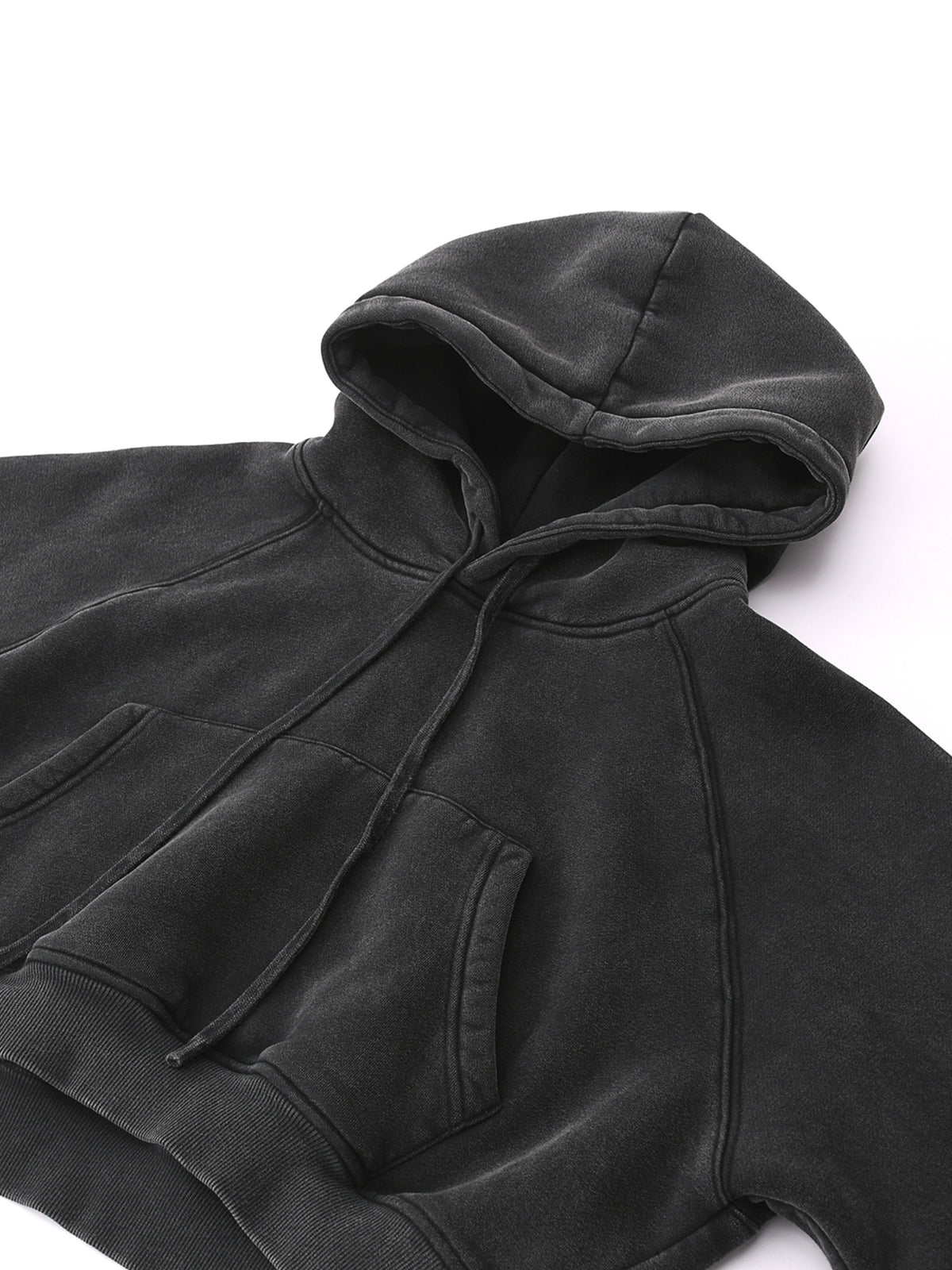 VAGORA Snow Washed Cropped Hoodie (355 GSM)