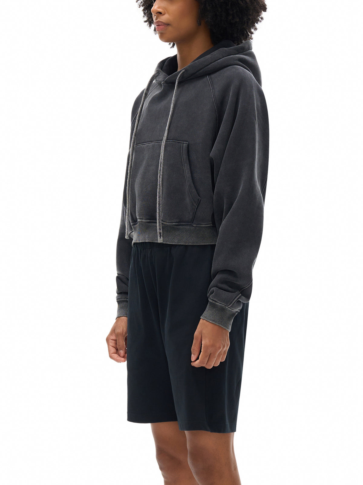 VAGORA Snow Washed Cropped Hoodie (355 GSM)