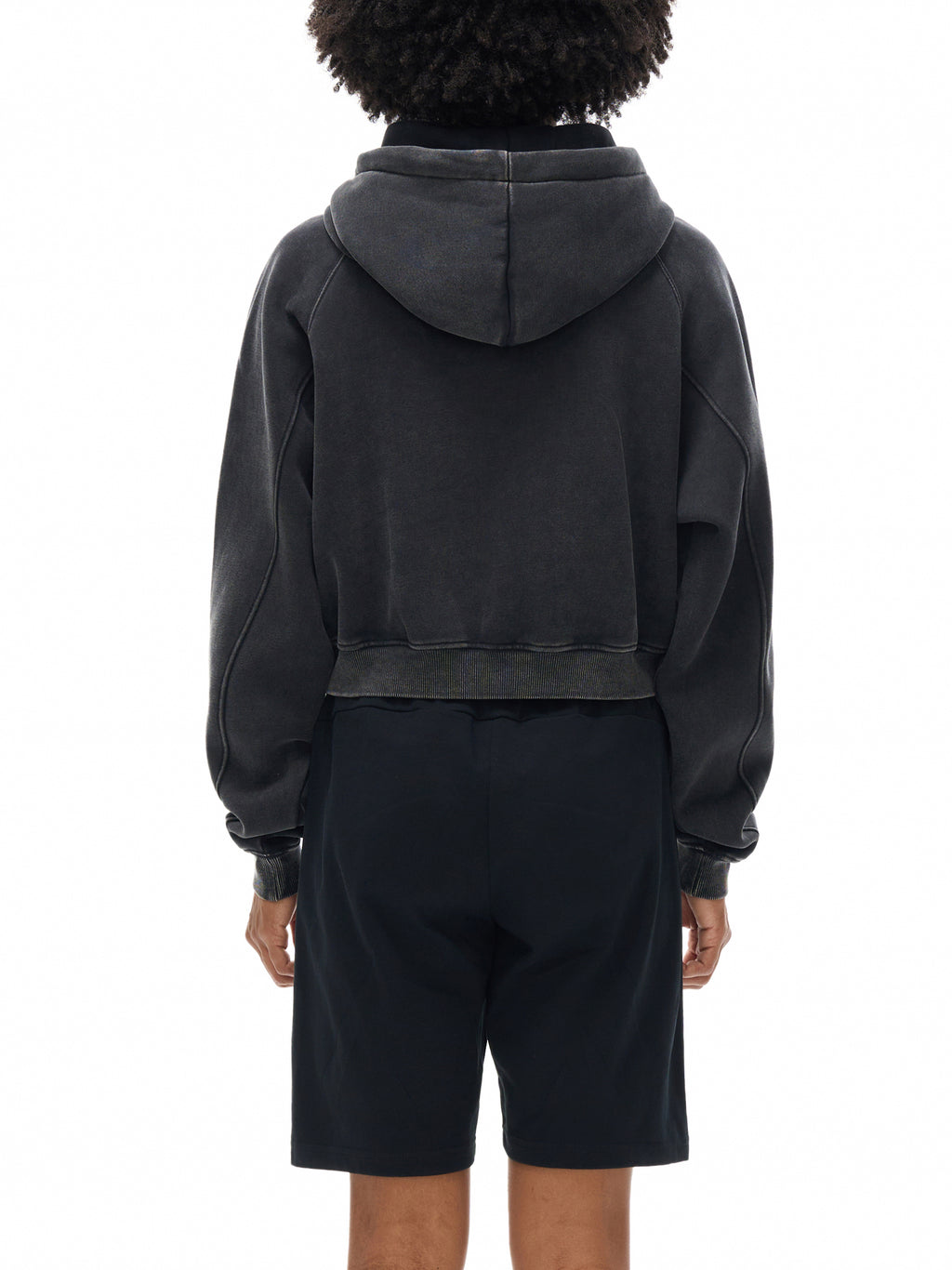 VAGORA Snow Washed Cropped Hoodie (355 GSM)