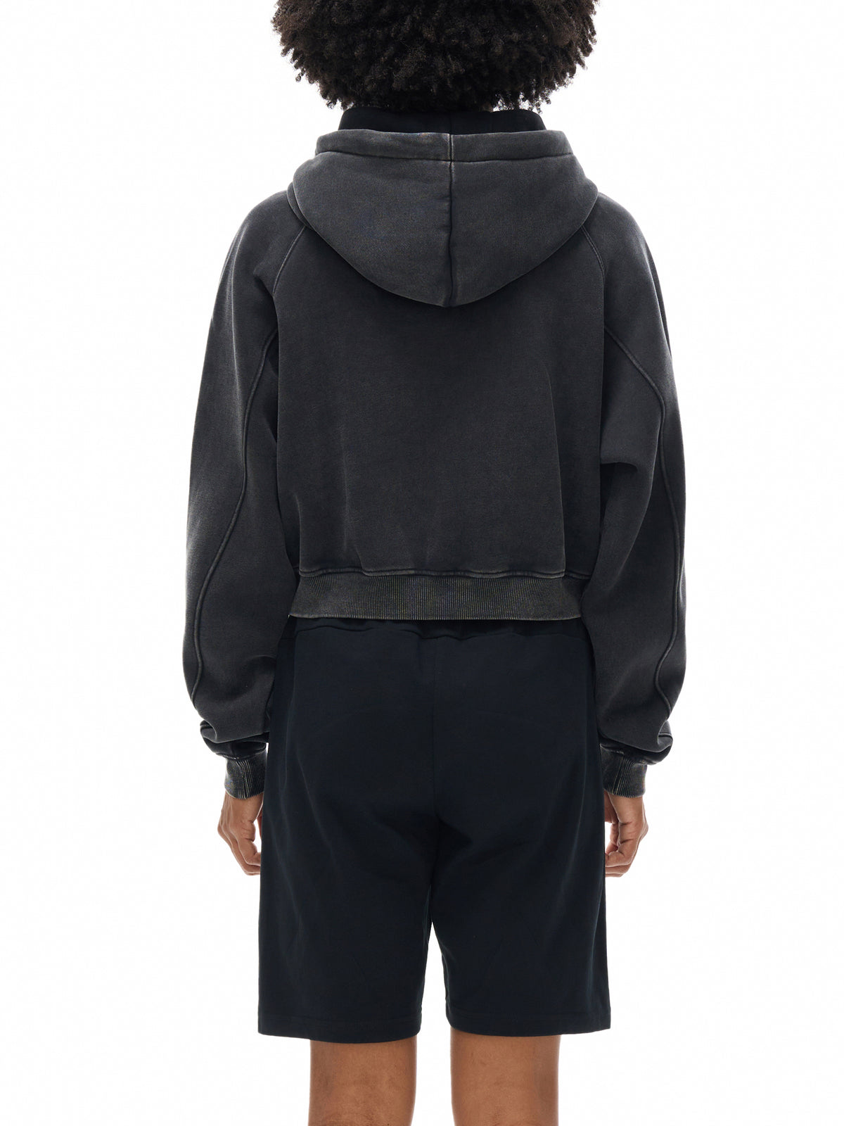 VAGORA Snow Washed Cropped Hoodie (355 GSM)