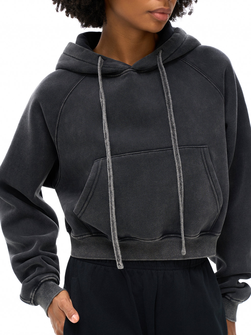 VAGORA Snow Washed Cropped Hoodie (355 GSM)