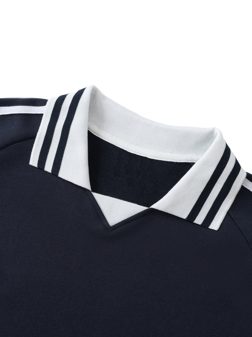 VAGORA Contrast Striped Lapel Collar Sweatshirt (380 GSM)