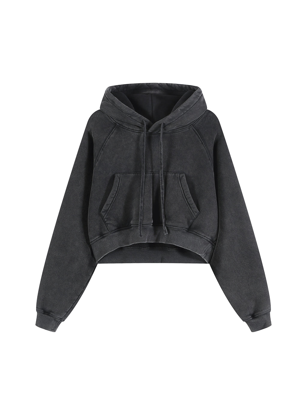 VAGORA Snow Washed Cropped Hoodie (355 GSM)