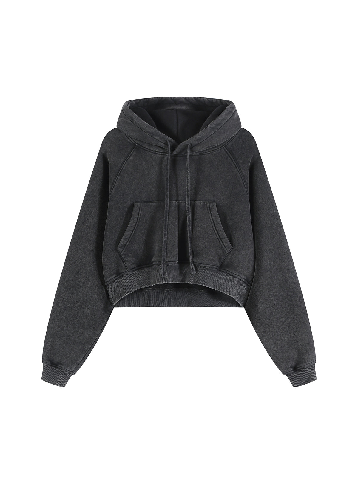 VAGORA Snow Washed Cropped Hoodie (355 GSM)
