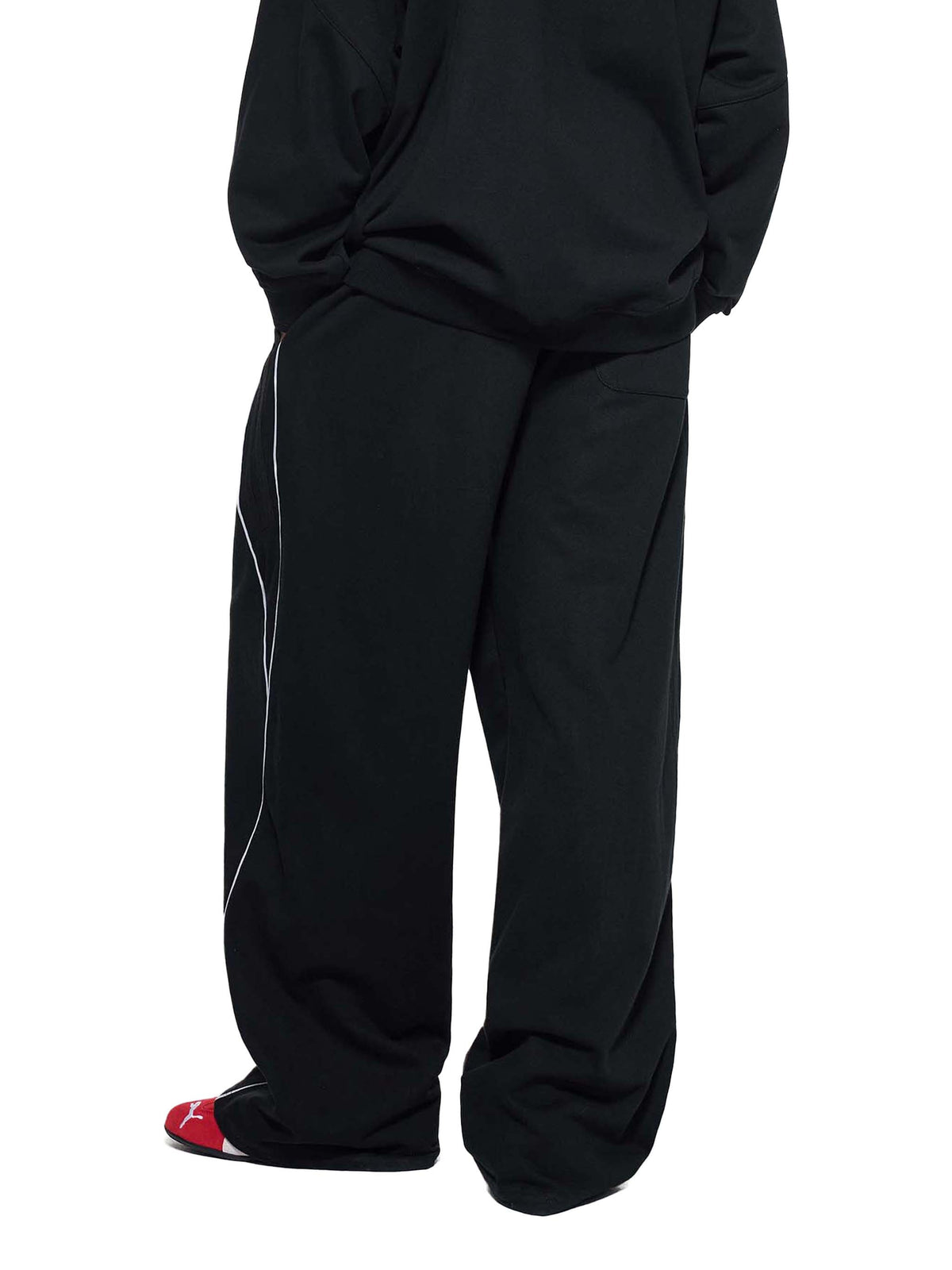 VAGORA Reflection Striped Straight-Leg Sweatpants (365 GSM)