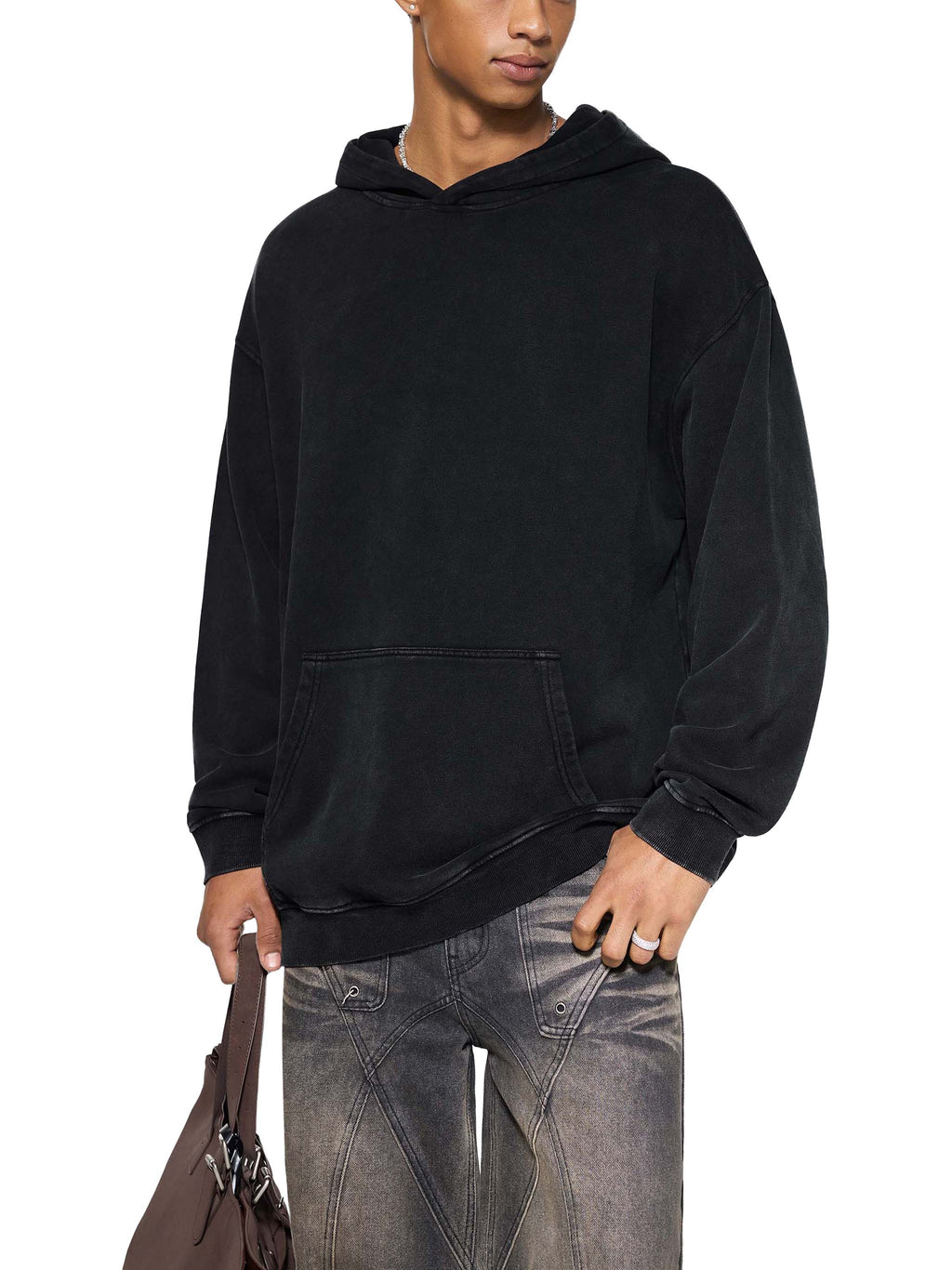 VAGORA Snow Washed Loose Cotton Hoodie (420 GSM)