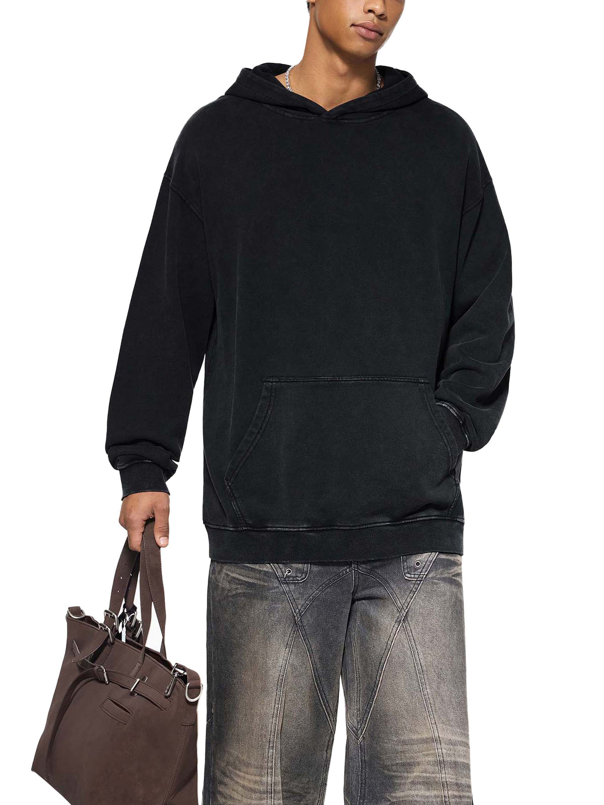 VAGORA Snow Washed Loose Cotton Hoodie (420 GSM)