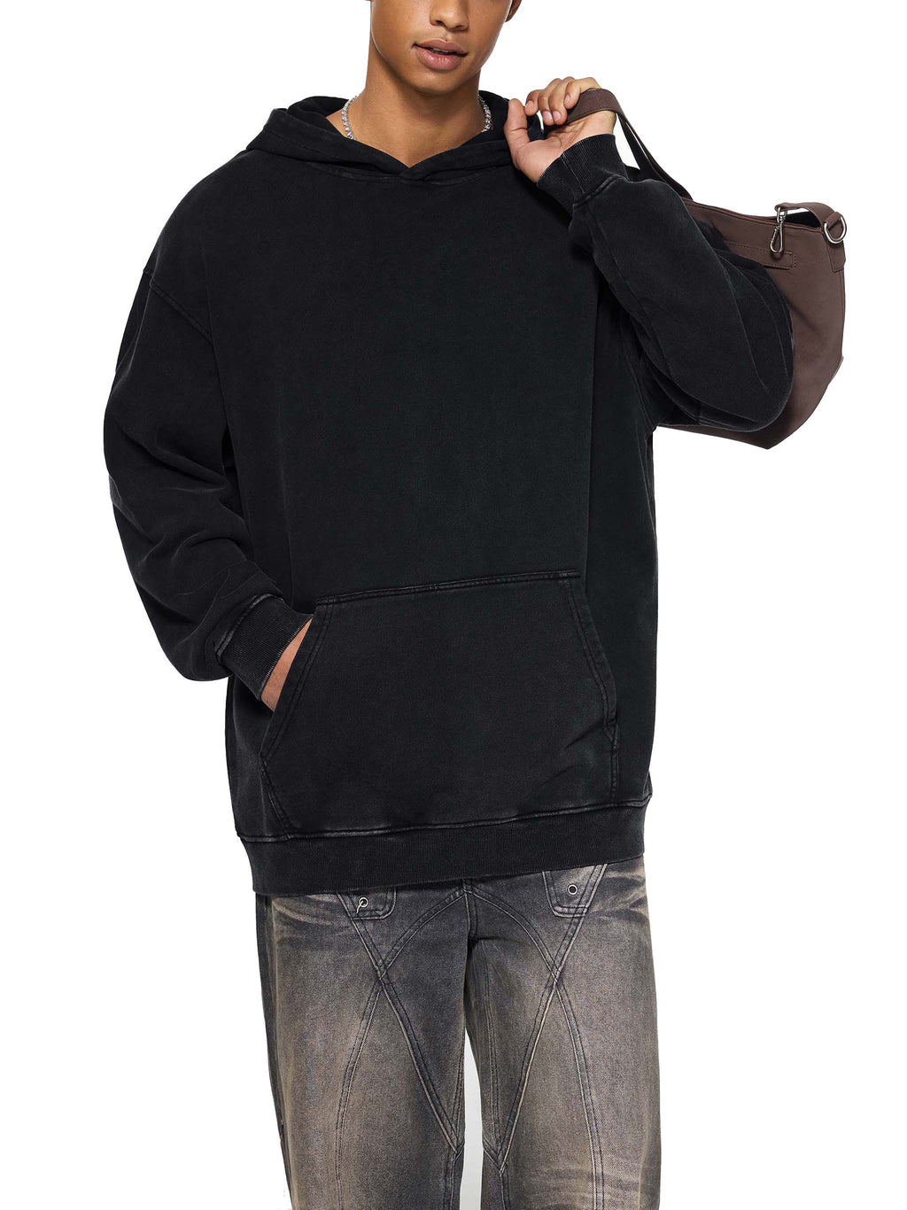VAGORA Snow Washed Loose Cotton Hoodie (420 GSM)