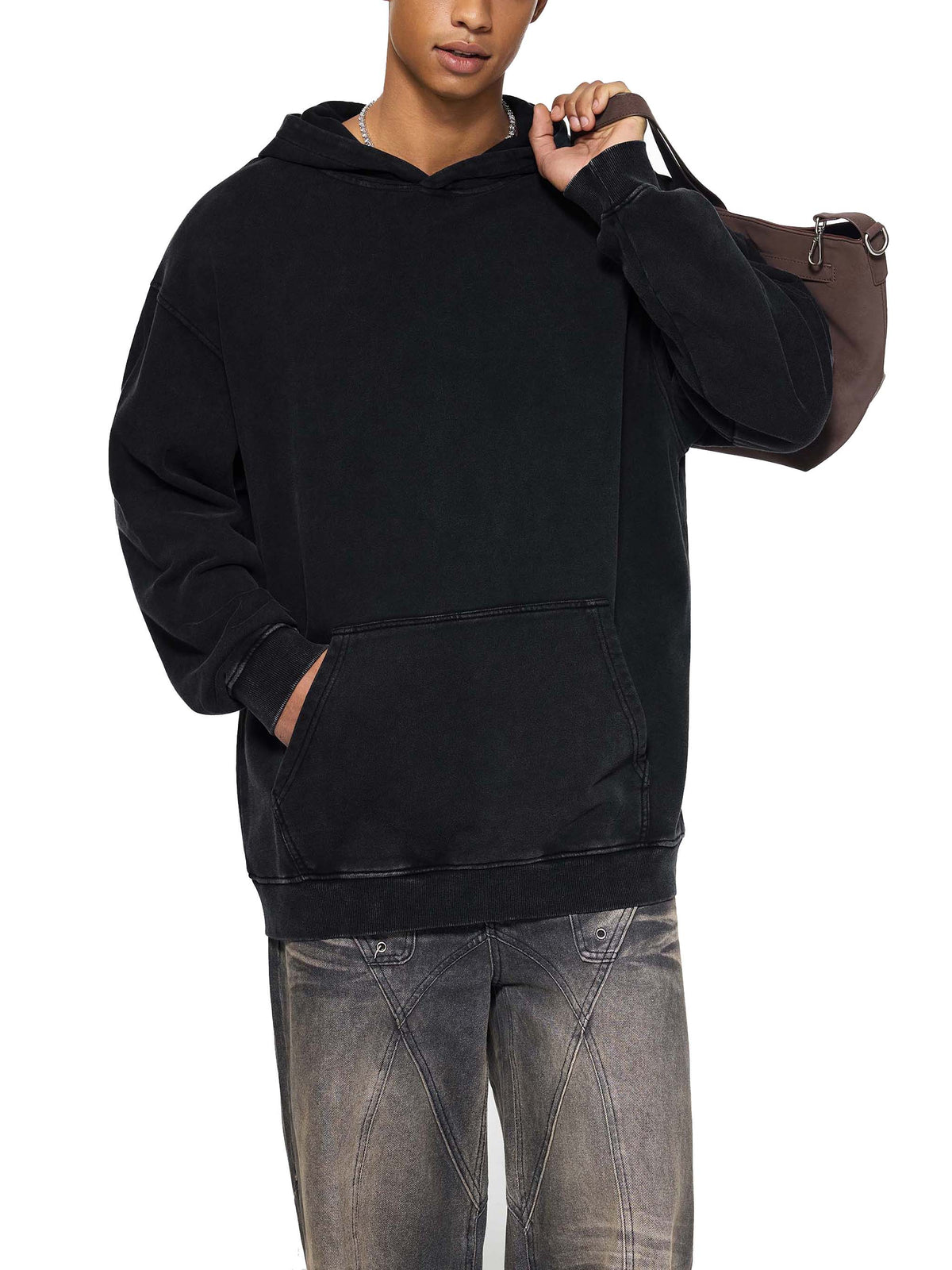 VAGORA Snow Washed Loose Cotton Hoodie (420 GSM)