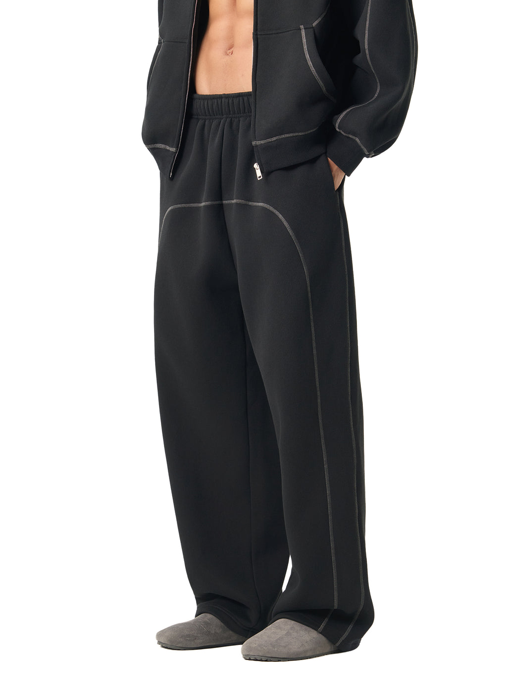 VAGORA Contrast-Stitched Fleece Sweatpants (350 GSM)