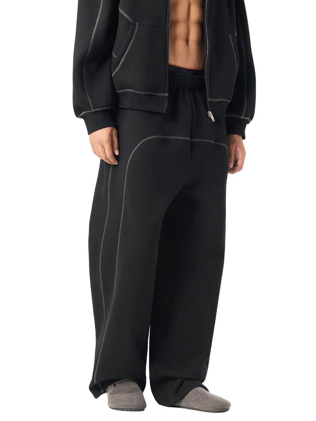 VAGORA Contrast-Stitched Fleece Sweatpants (350 GSM)