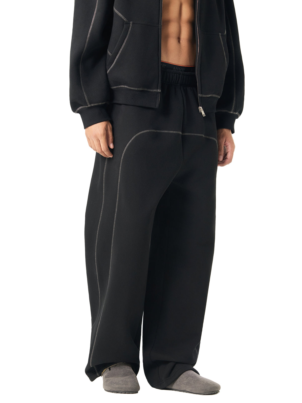 VAGORA Contrast-Stitched Fleece Sweatpants (350 GSM)